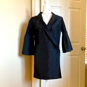 Phillipines designer Randy Ortiz criss crossed neck line mini dress